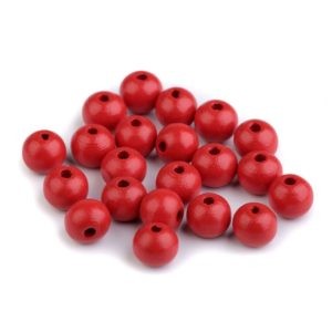 Drewniane koraliki czerwone Ø10mm